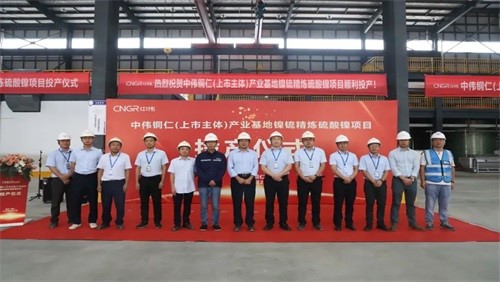 bv伟德源自英国始于1946铜仁产业基地举行镍锍精炼硫酸镍项目投产仪式